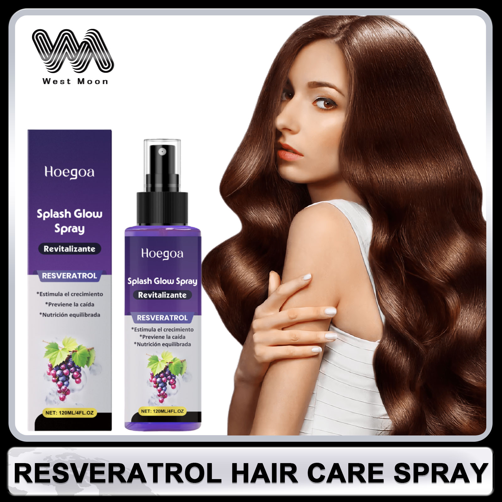 Hair Care Curly Hair - Resveratrol Haarpflegespray, Anti-Haarausfall, Haarwachstum, Haarverdickung, Reparatur