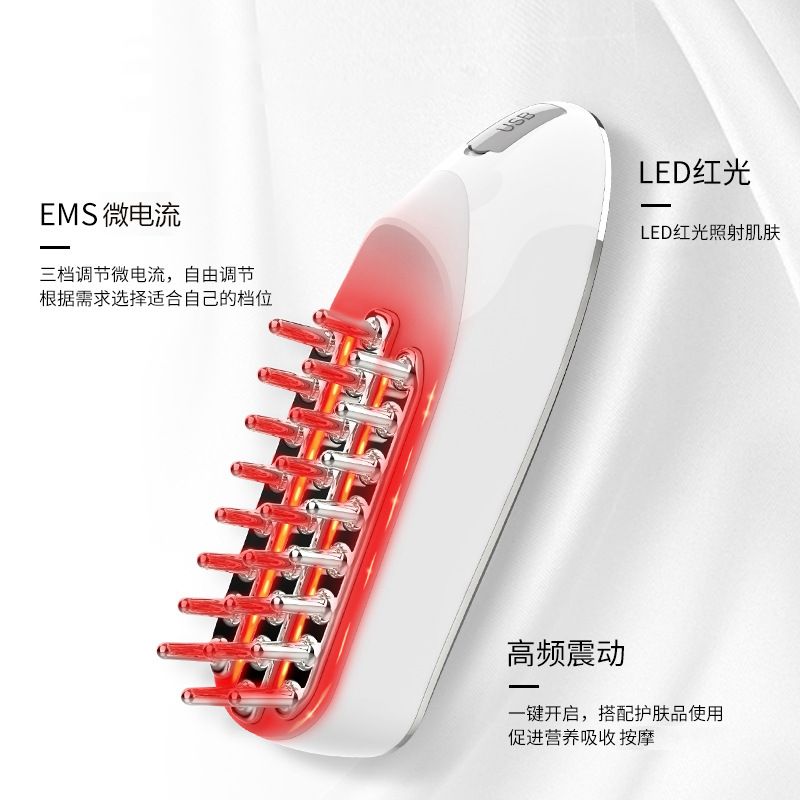 Hair Care Lab - Rotlicht-Mikrostrom-Kopfhautpflegekamm, Elektrisches Meridian-Massagegerät für Haargesundheit und