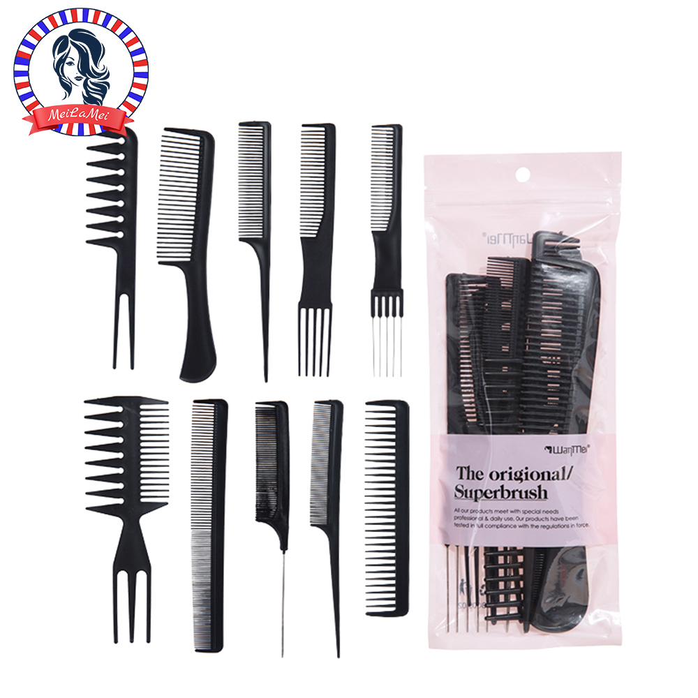 Hair Care Essential - 10-teiliges Haarkamm-Set, antistatischer Styling-Kamm, hitzebeständiges Kamm-Set,