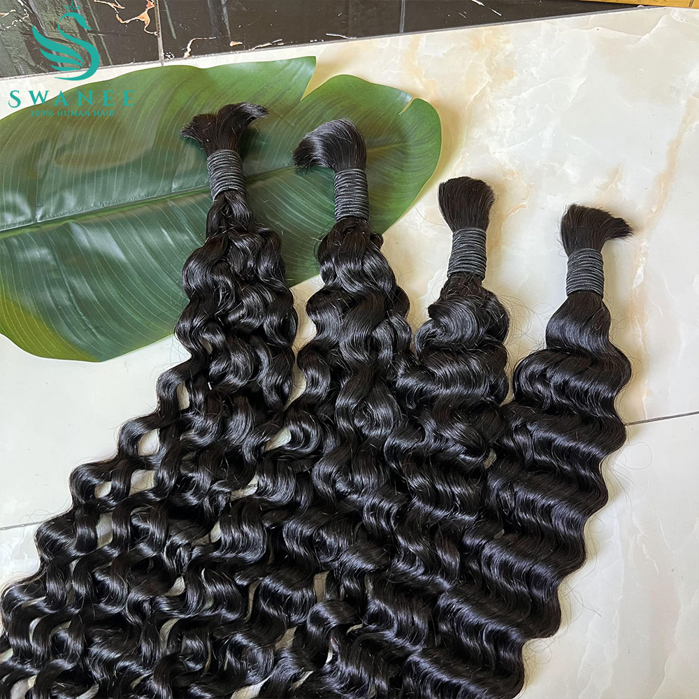 Hair Care Curly Hair - Wasserwellen-Echthaar-Bulk (100 %) für Boho-Flechtfrisuren –