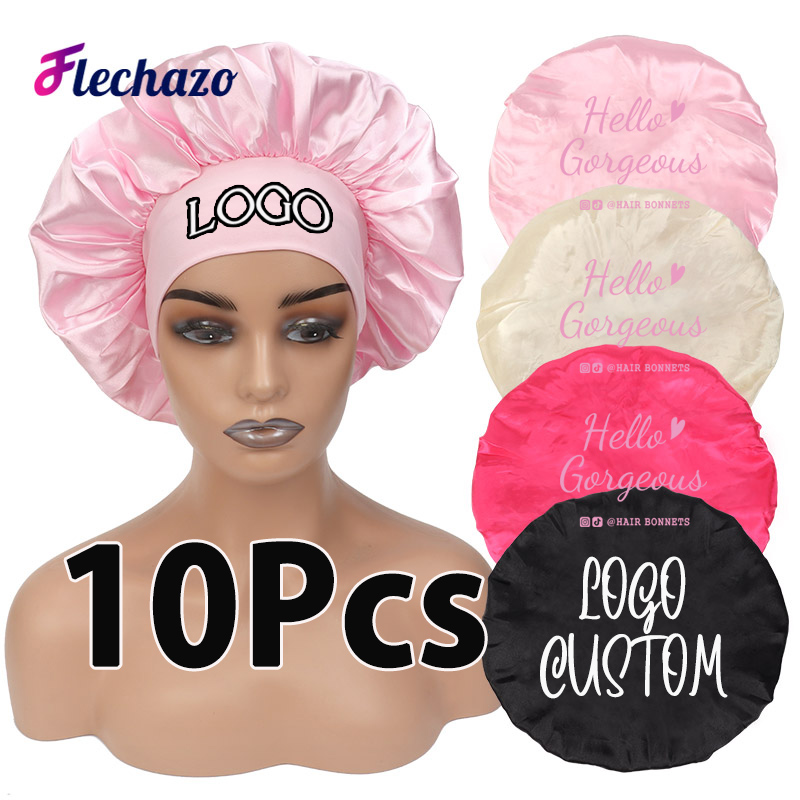 Hair Care Logo - Logo-personalisierte Seidenhauben für die Haarpflege, 10