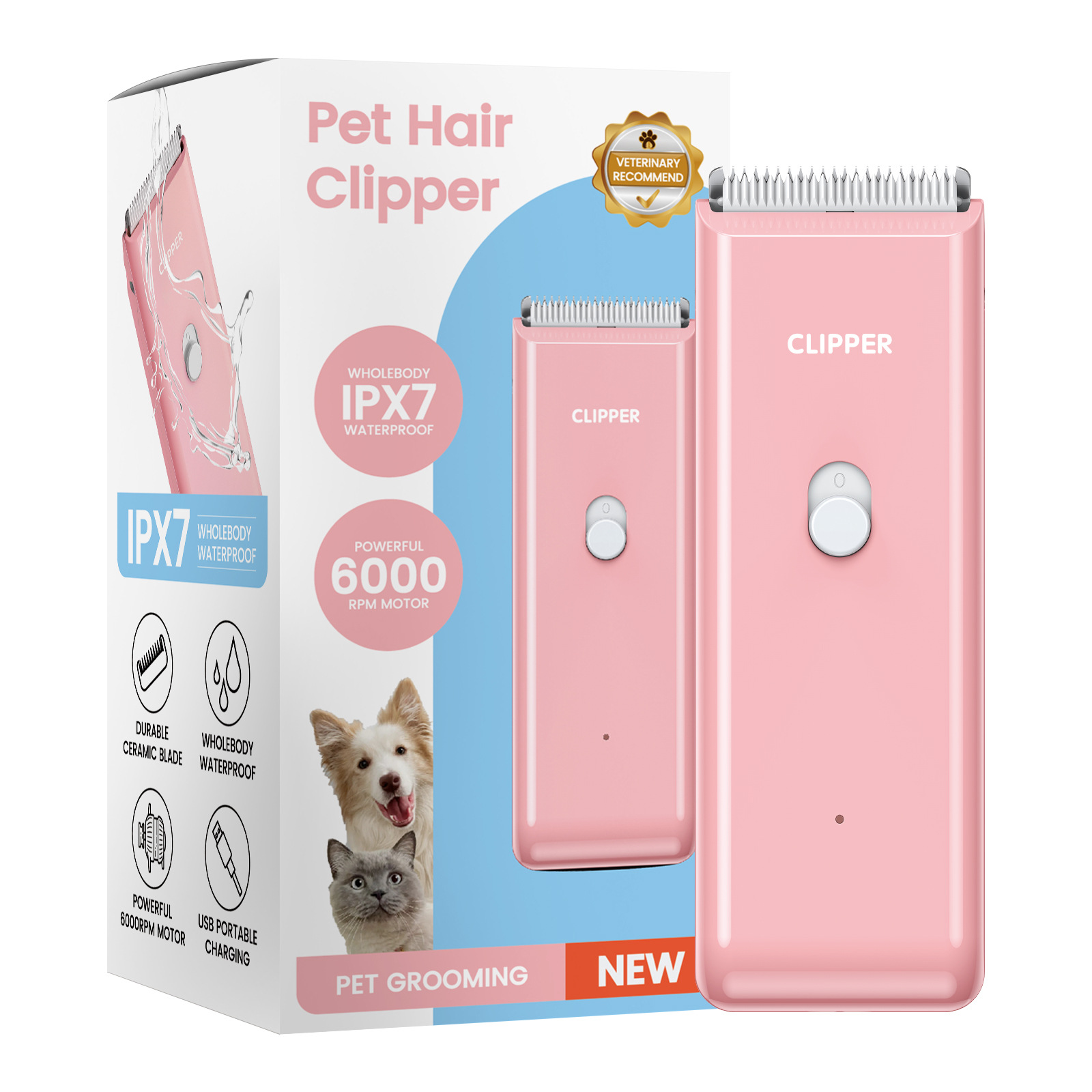 Hair Care Logo - Angstfreie Pflege! Der wasserdichte Haustierknipser verfügt