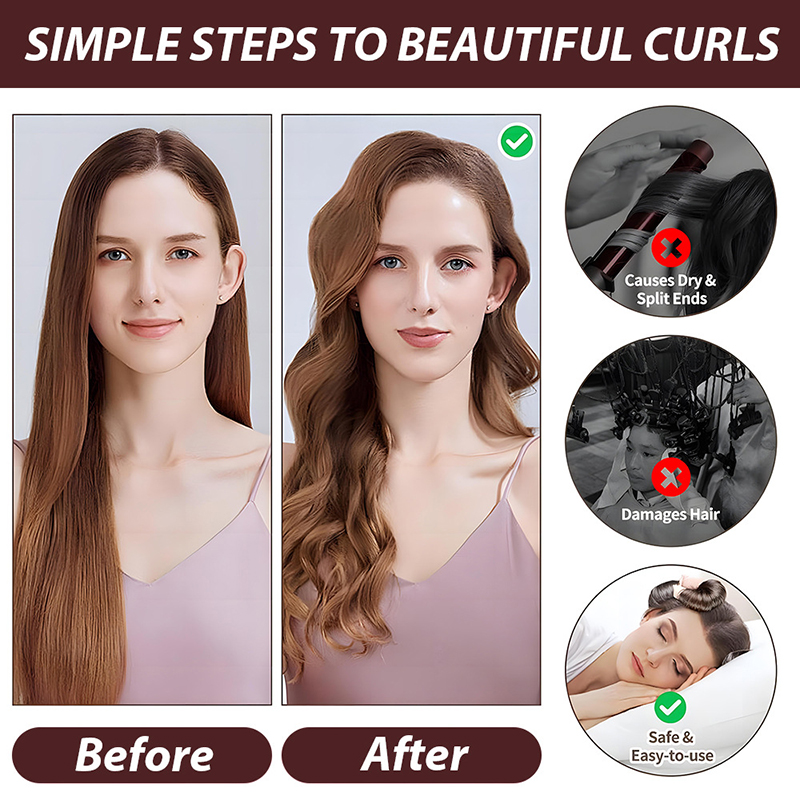 4-teiliges Hitzfreies Lockenwi – Hair Care Curly Hair Bewertung und Preis